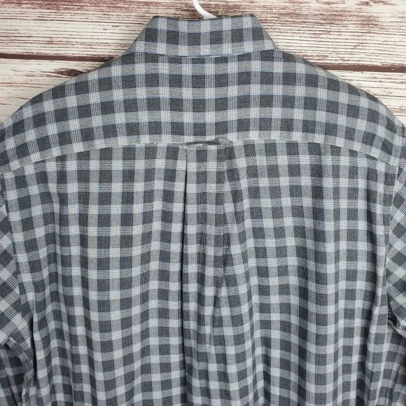 Orvis Mens Large Gray Houndstooth Plaid Long Sleeve Button Down Shirt       #198 - Picture 9 of 10